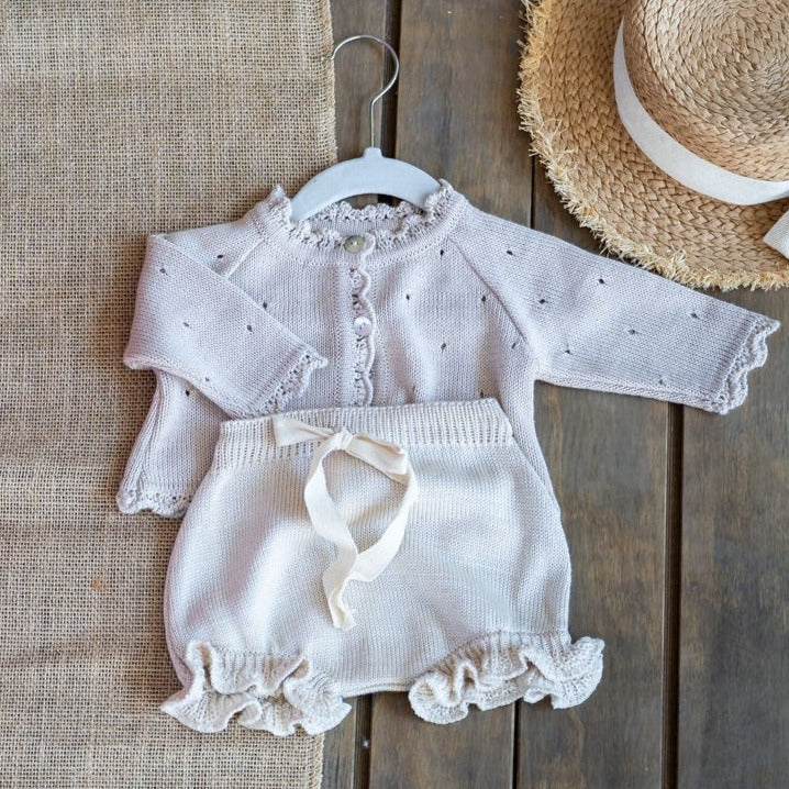 Chaleco espiga beige